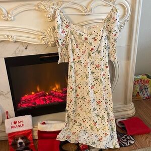 Miami Floral Polka Dot Dress